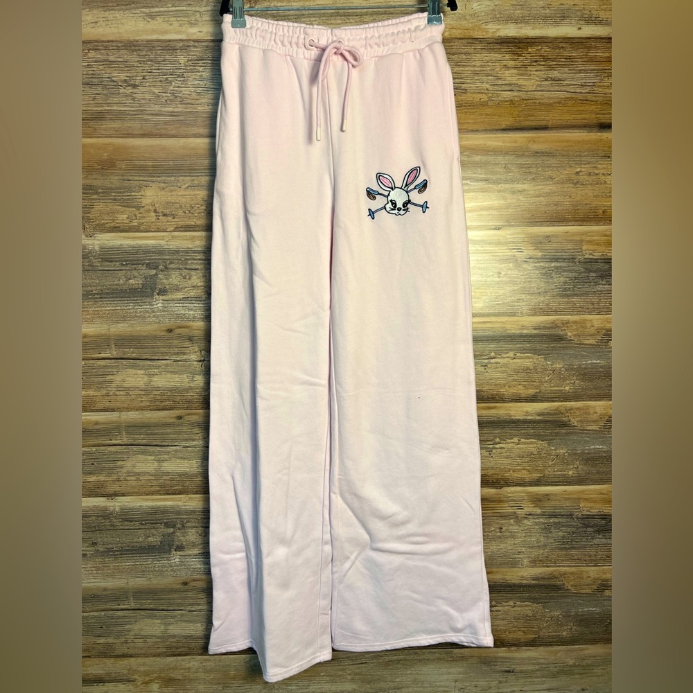 Forever 21 Ski Bunny Pink Wide Leg Sweatpants NWT